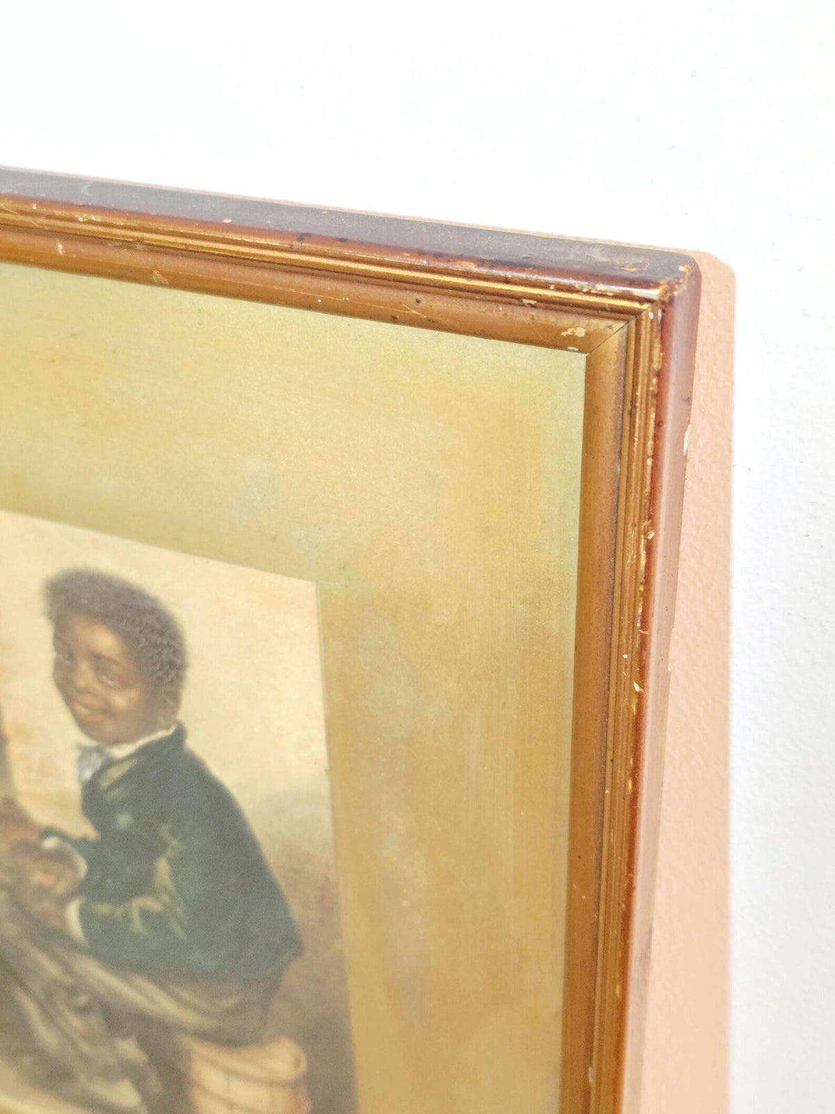 Boy by the Fireside — Vintage Framed Portrait Print – photo 4
