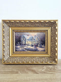 Snowy Christmas Cottage — Print in an Ornate Vintage Gold Frame – photo 1