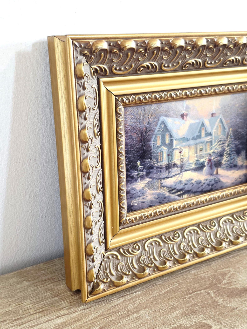 Snowy Christmas Cottage — Print in an Ornate Vintage Gold Frame – photo 4