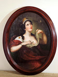 Cleopatra & the Serpent — Art Print in an Oval Burgundy Frame – photo 1