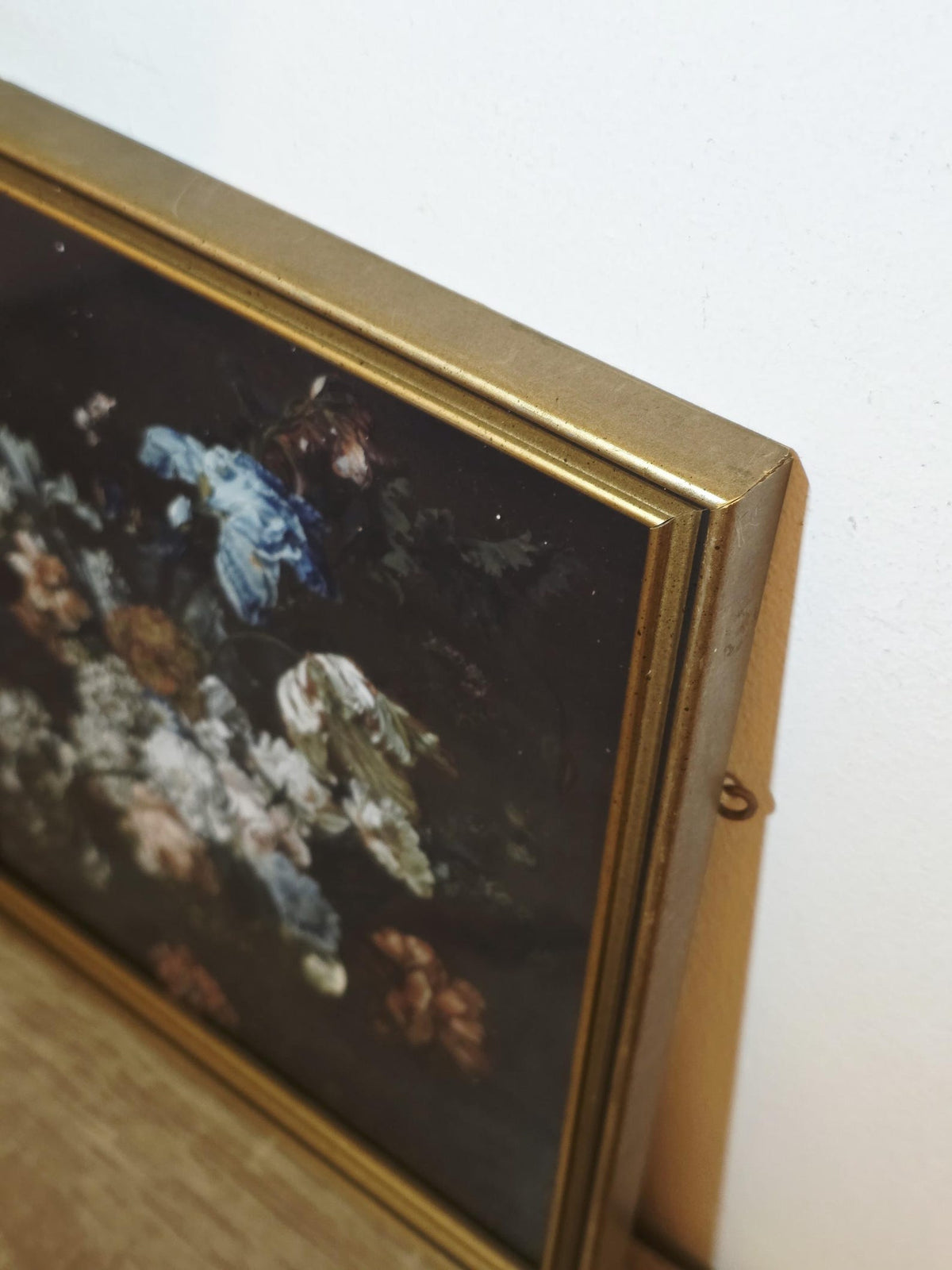 Dark Botanical Bouquet — Floral Art Print in a Vintage Gold Frame – photo 4