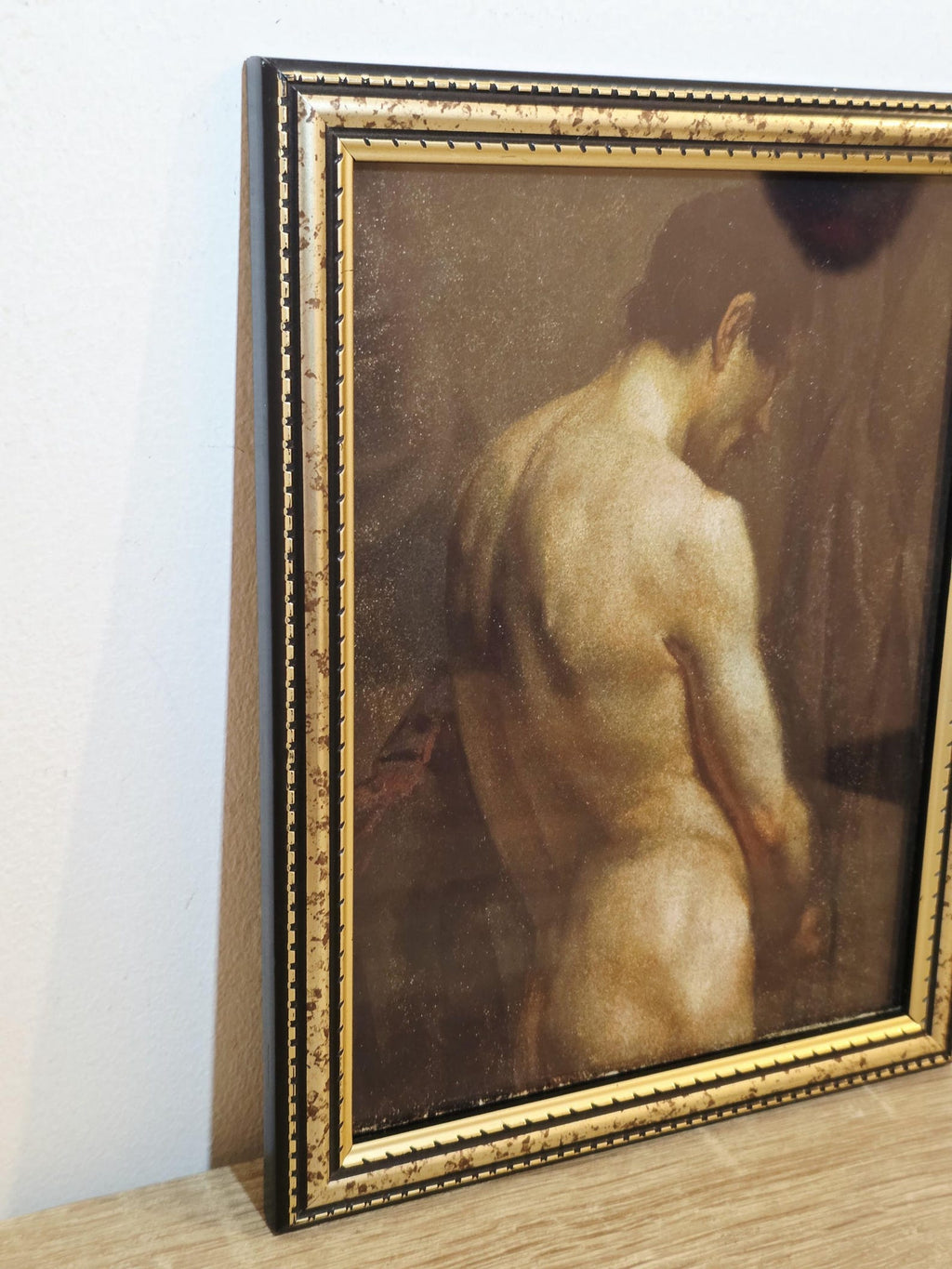 Female Nude Back Study — Art Print in a Vintage Black & Gold Frame – photo 3