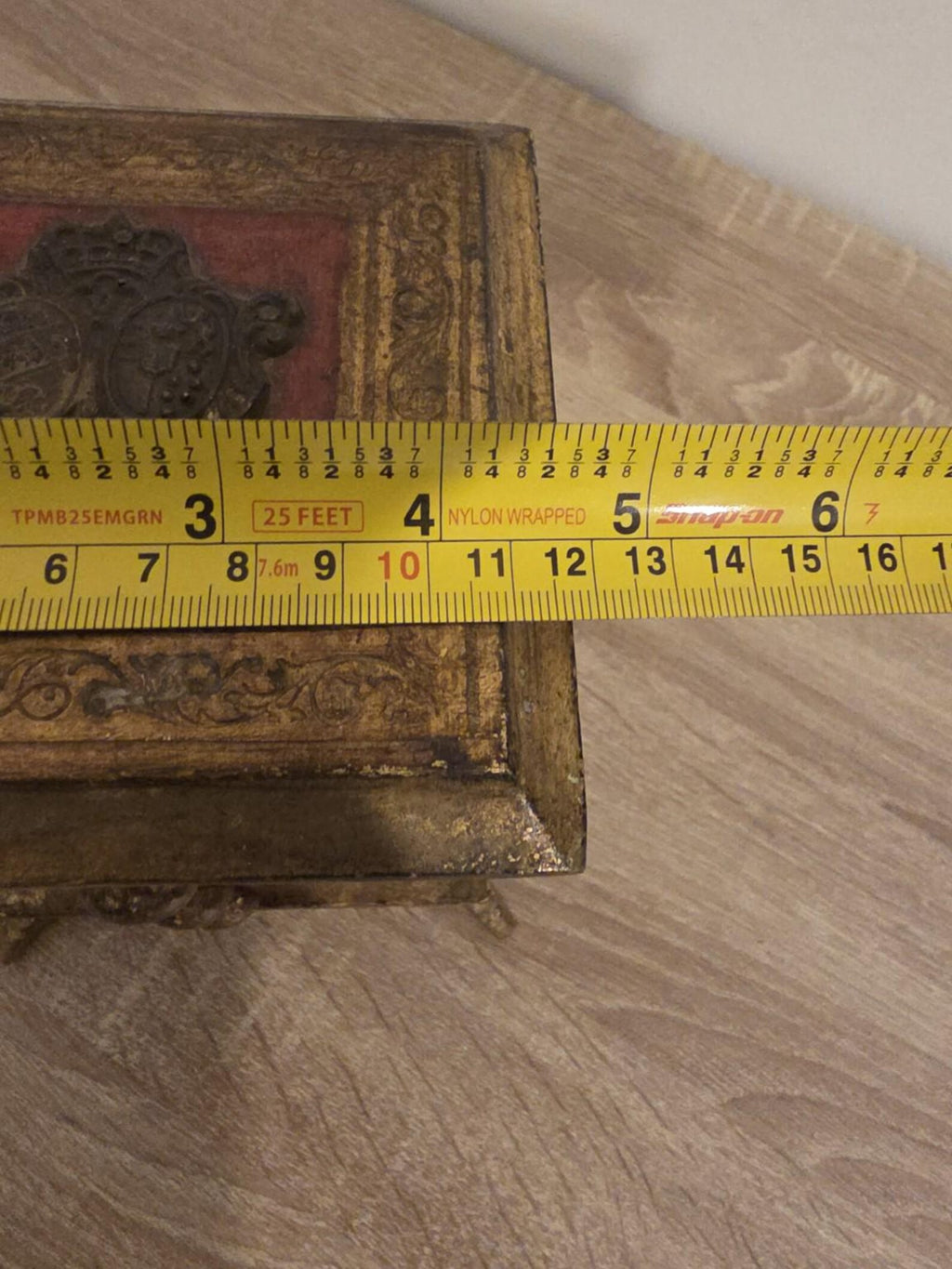Red & Gilt Florentine-Style — Vintage Miniature Chest of Drawers – photo 10