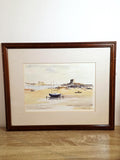 Harbour Boats at Low Tide — Signed Original Watercolour – photo 1