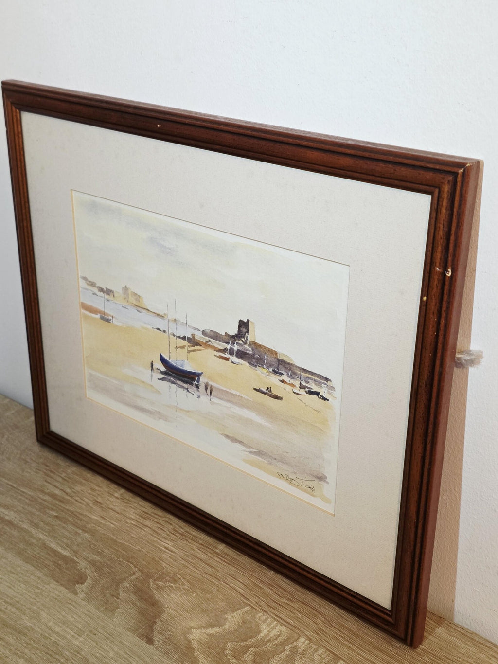 Harbour Boats at Low Tide — Signed Original Watercolour – photo 2