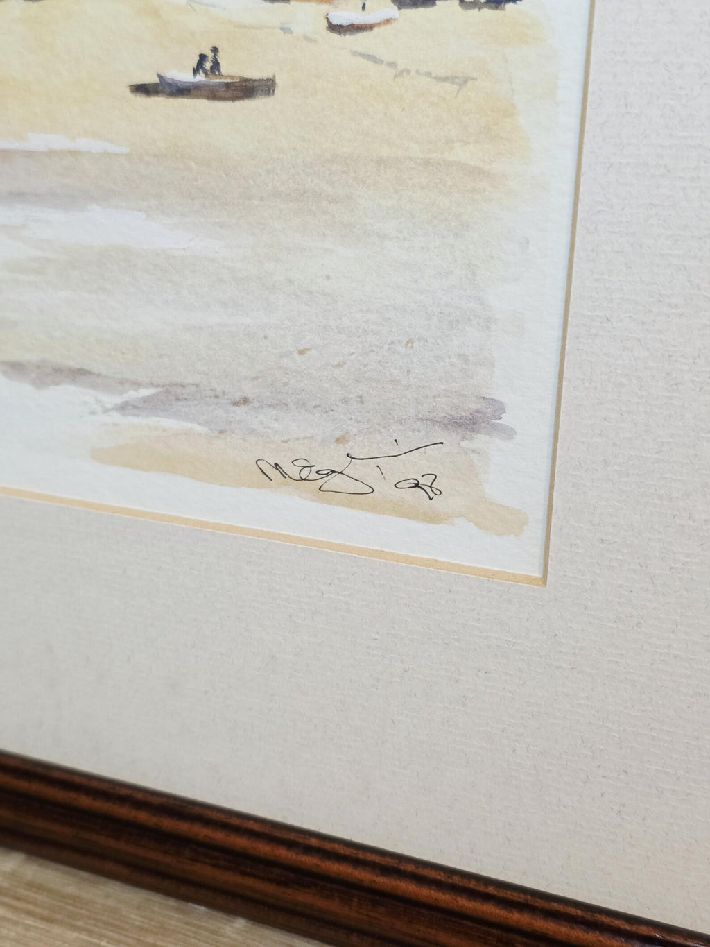 Harbour Boats at Low Tide — Signed Original Watercolour – photo 4