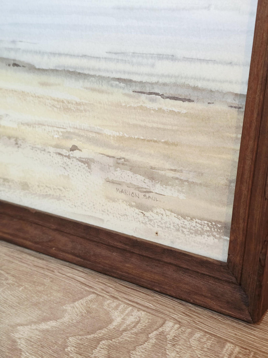 Sandy Beach & Rocky Headlands — Original Watercolour by Marion Saul – photo 3
