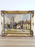 Norfolk Village by W. Hyams — Vintage Print in an Ornate Gold Frame – photo 1