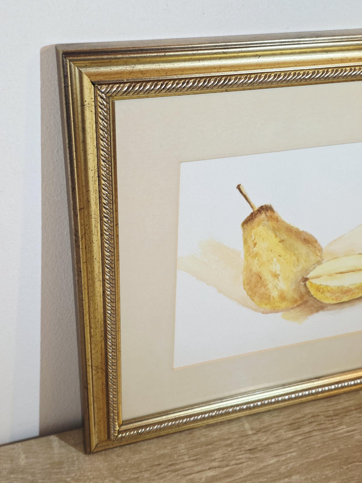 Golden Pear Still Life — Original Vintage Watercolour – photo 5