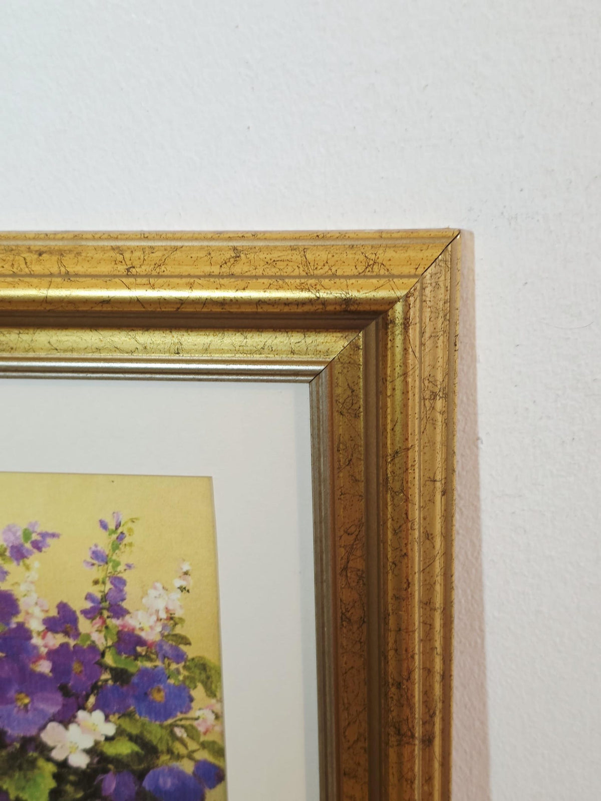 Purple Flowers in a Green Vase — Vintage Framed Print – photo 4