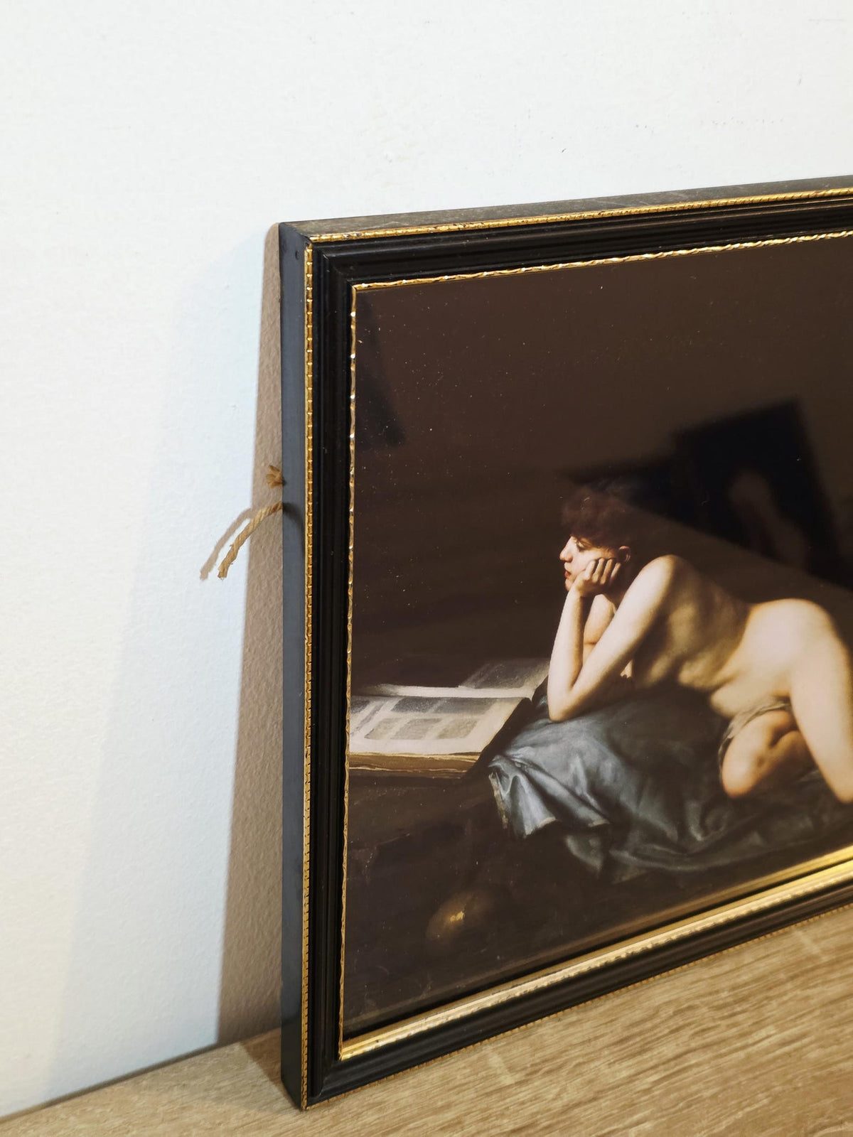 Reclining Nude with an Open Book — Classical Framed Art Print – photo 4
