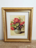Red Nasturtiums in a Vase — Vintage Framed Floral Print – photo 1