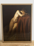 Resting Female Nude — Art Print in an Ornate Antique Gold-Tone Frame