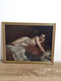 Reclining Woman & Slippers — Romantic Boudoir Print in a Gold Frame — photo 1