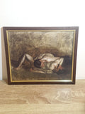 Romantic Reclining Couple — Art Print in a Vintage Brown & Gold Frame — photo 1
