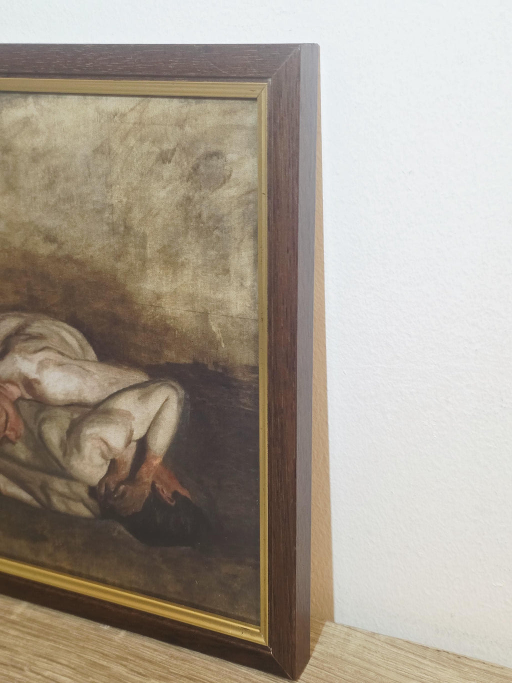 Romantic Reclining Couple — Art Print in a Vintage Brown & Gold Frame — photo 4
