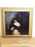 Woman & Horned Demon — Gothic Art Print in an Ornate Gold Frame – photo 1