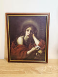 Woman with a Skull — Religious Art Print in a Vintage Frame – photo 1
