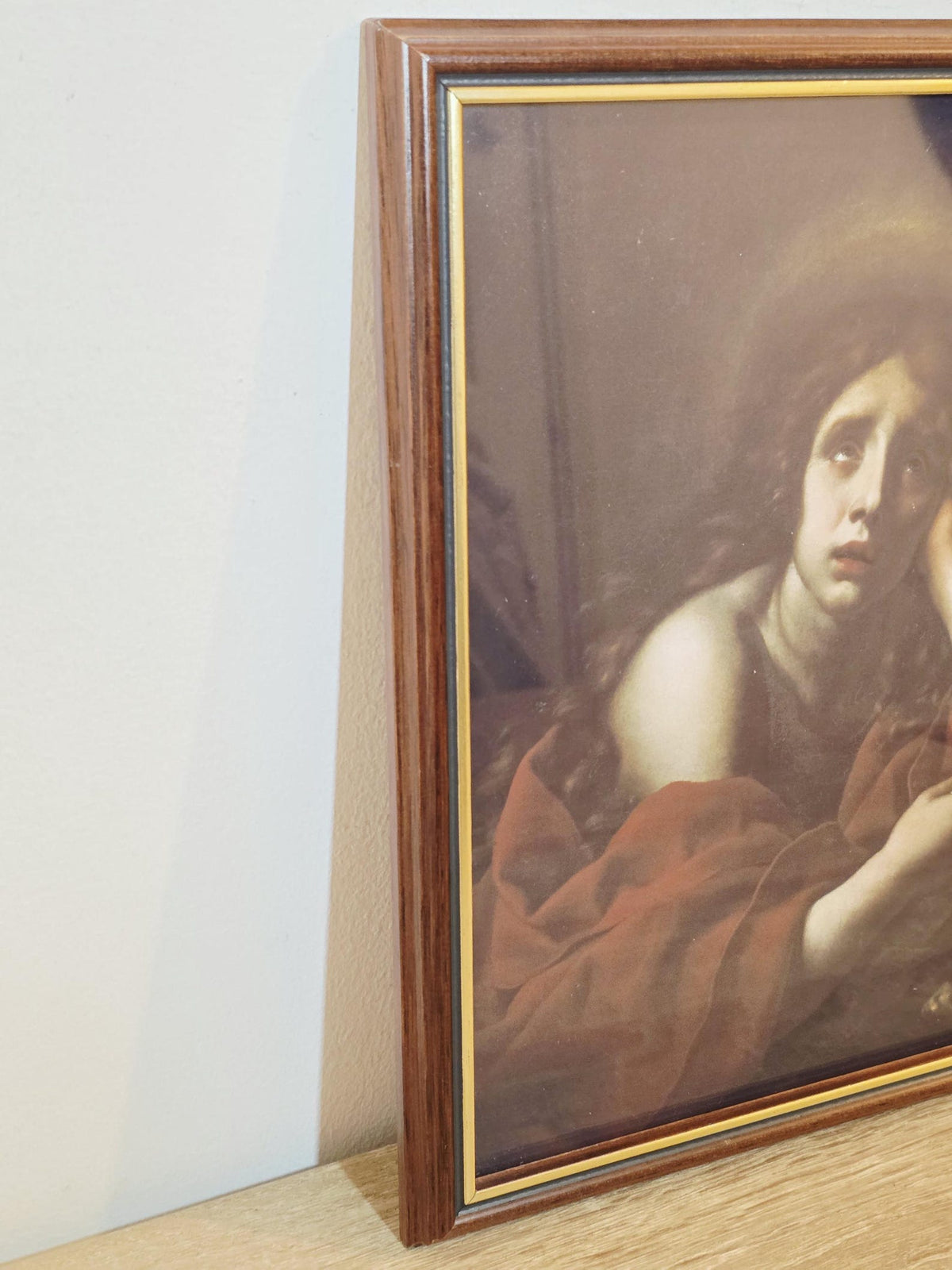 Woman with a Skull — Religious Art Print in a Vintage Frame – photo 3