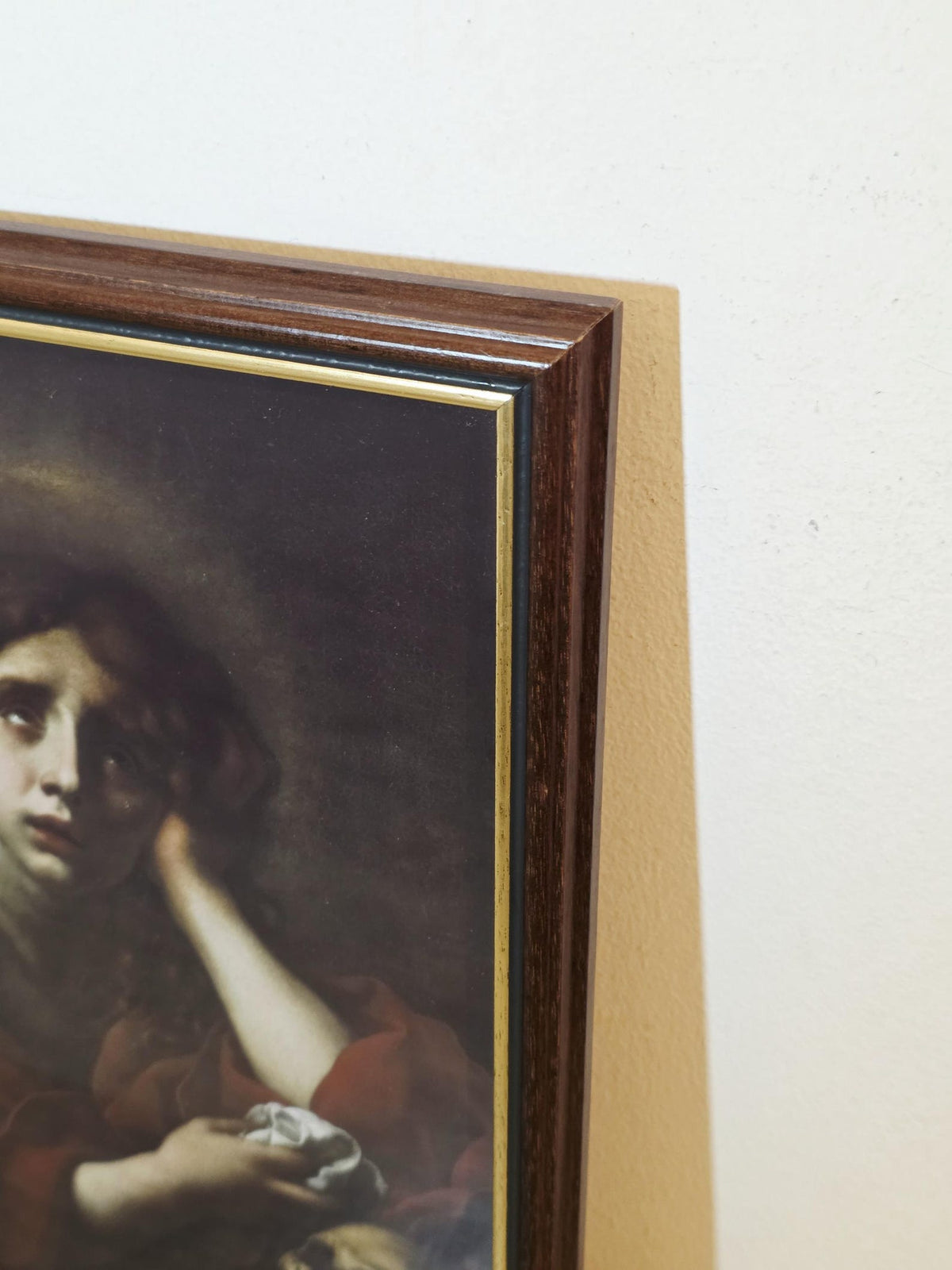 Woman with a Skull — Religious Art Print in a Vintage Frame – photo 4