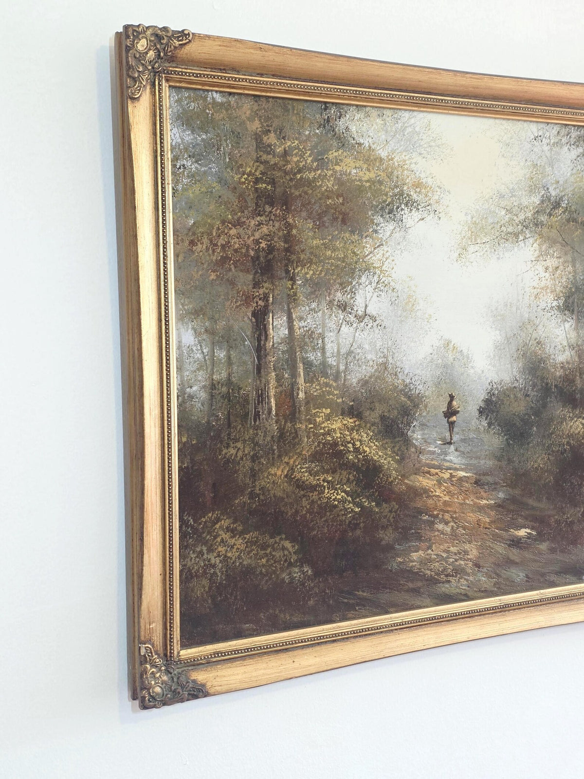 Woodland Track & Figure — Original Vintage Oil Painting – photo 2