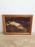Reclining Nude in Woodland — Art Print in a Vintage Wooden Frame – photo 1