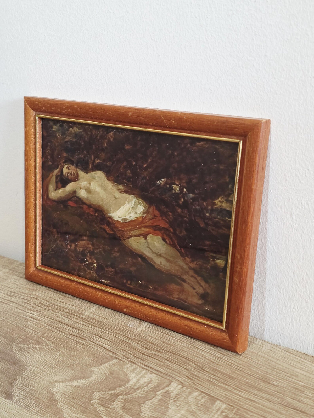 Reclining Nude in Woodland — Art Print in a Vintage Wooden Frame – photo 2